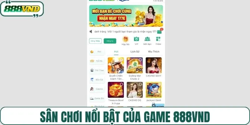 Sân chơi nổi bật của game 888VND